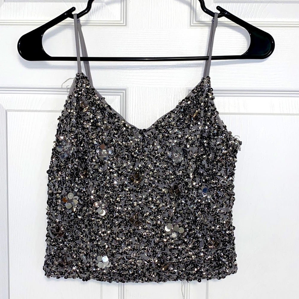 Express Sequin Crop Top